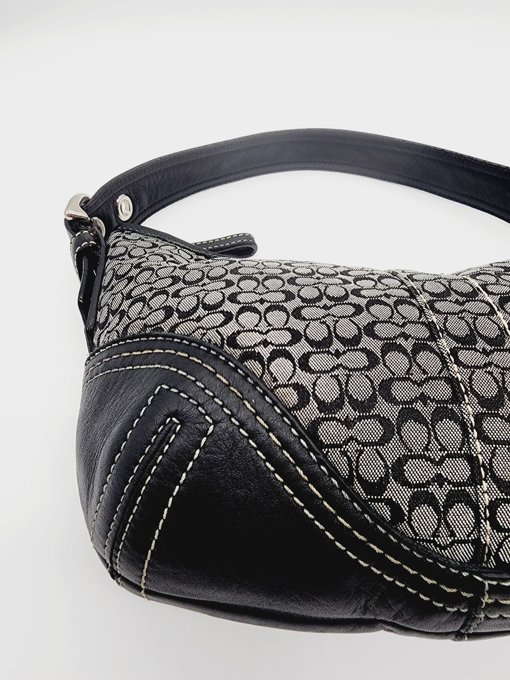 Coach 2154 Vintage Mini Hobo Signature Monogram Grey Black - Picture 11 of 16